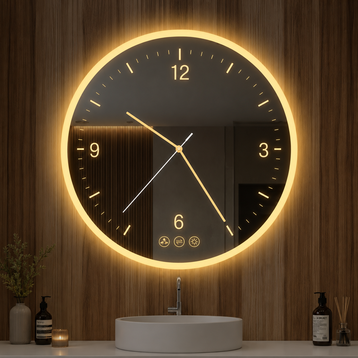 Round Shape LED Wall Clock | Custom Size & Design Available