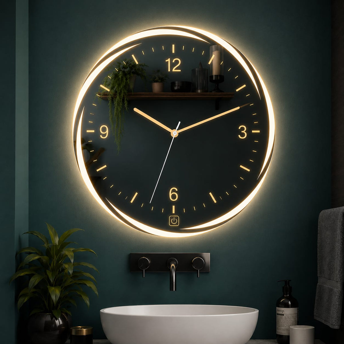 Premium LED Round Wall Clock with Mirror Finish | Modern Decorative Clock