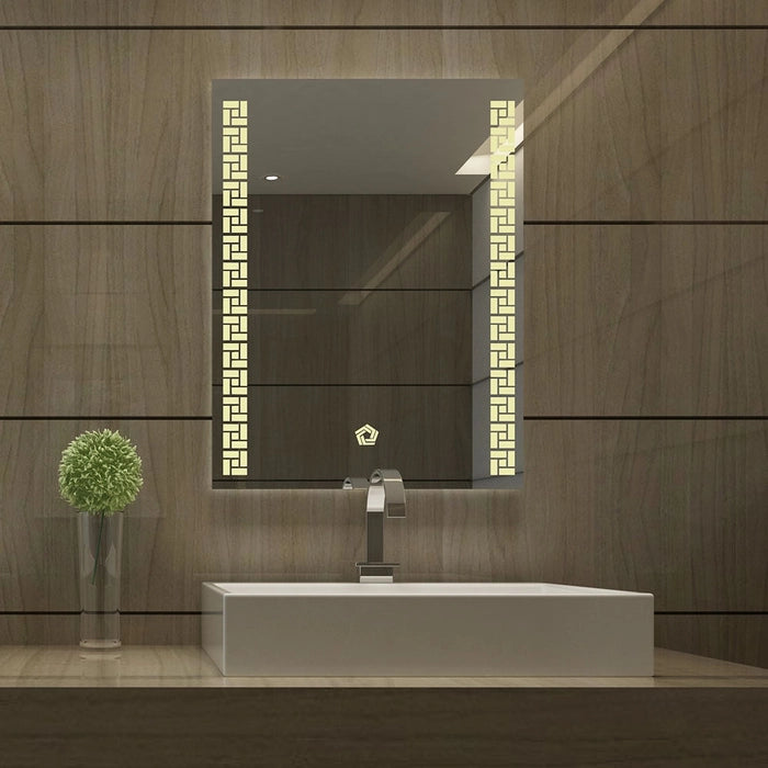 Rectangular LED Decorative Wall Mirror | Sensor Touch | 3-Color Lighting | 3-Year Warranty