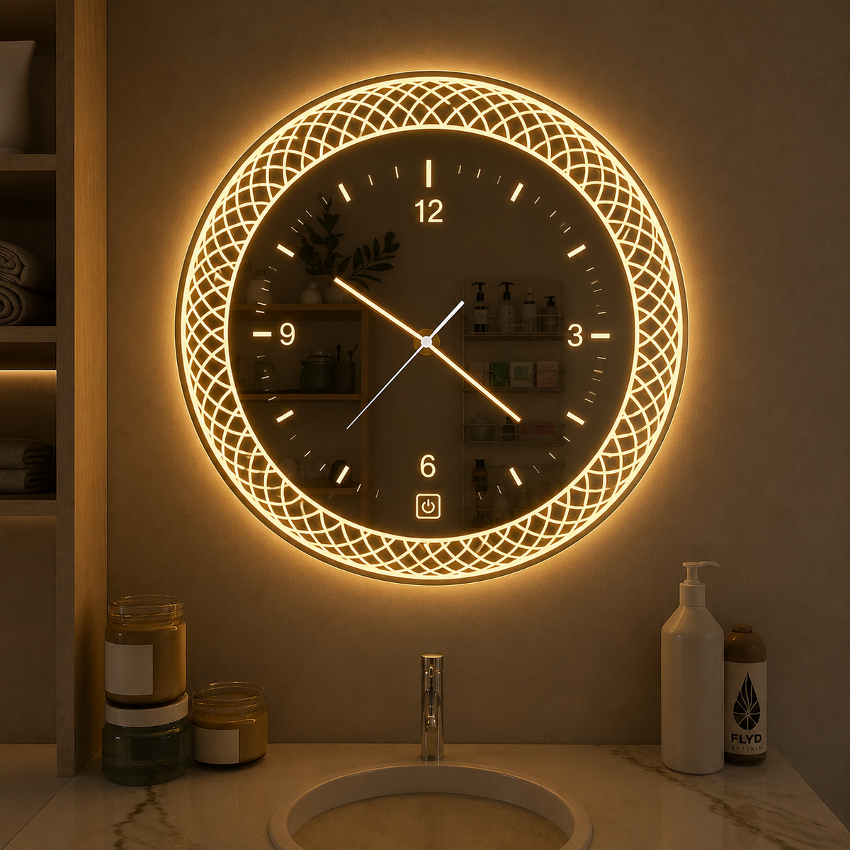 Round Shape LED Wall Clock | Custom Size & Design Available