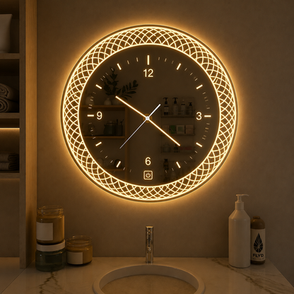 Round Shape LED Wall Clock | Custom Size & Design Available