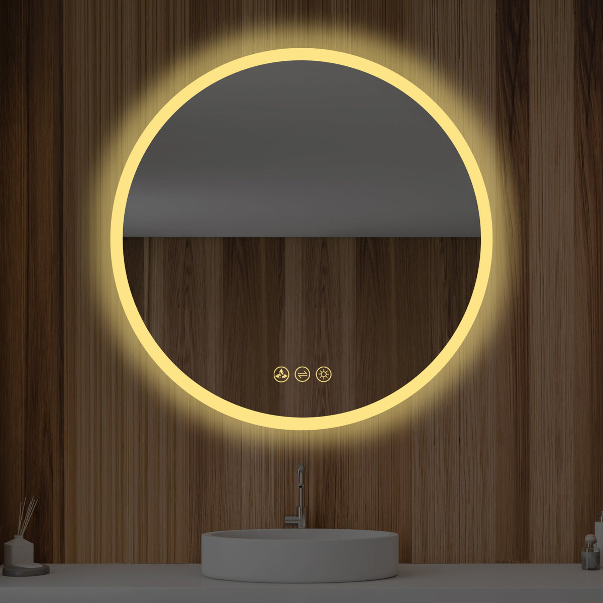 Round LED Mirror 2.5 x 2.5 Ft | Premium Wall Mounted Vanity Mirror | Custom Sizes Available