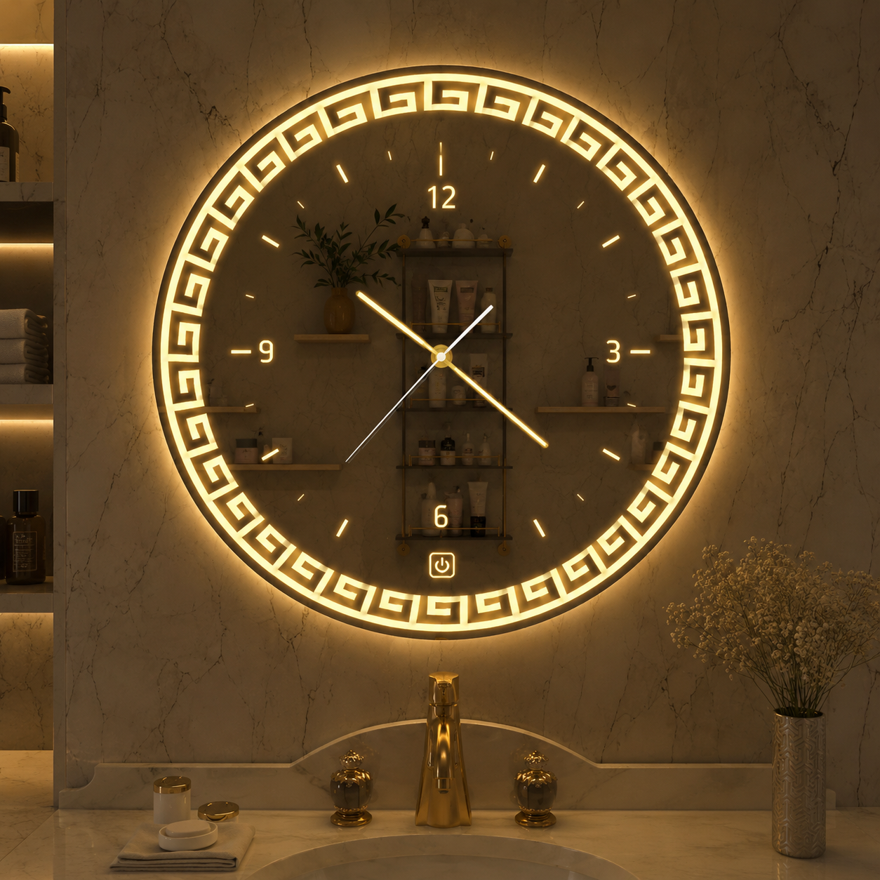 Premium LED Round Wall Clock with Mirror Finish | Modern Decorative Clock