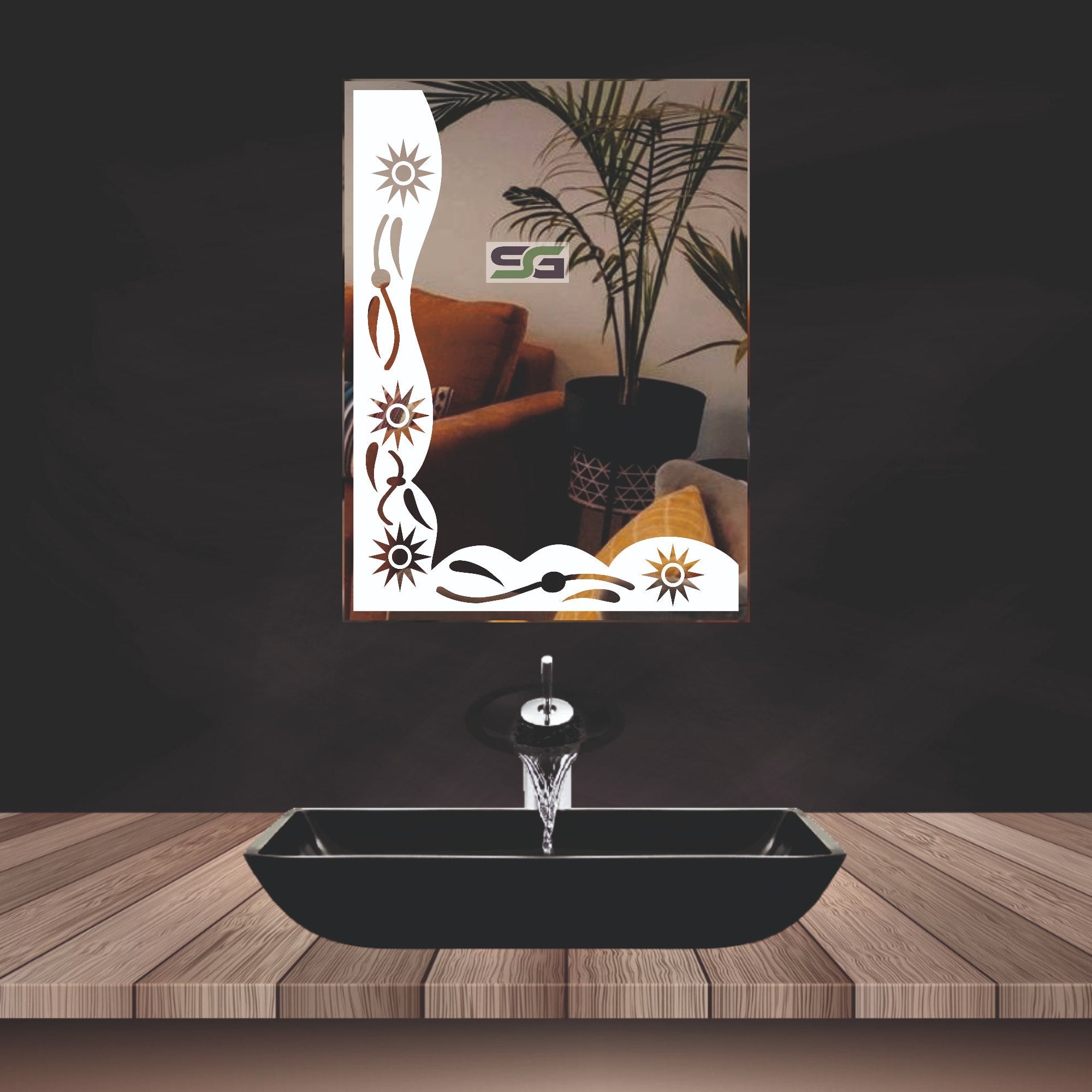 2x3 Ft Premium LED Bathroom Vanity Mirror – Decorative Frame | Touch Sensor | Anti-Fog | 1 Year Warranty