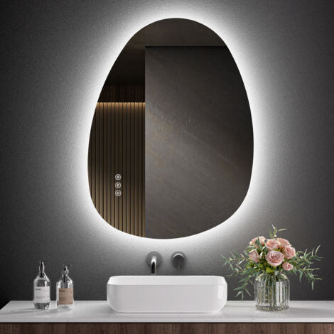 Designer Organic LED Vanity Mirror | Warm Backlit Glow | Custom Size Available