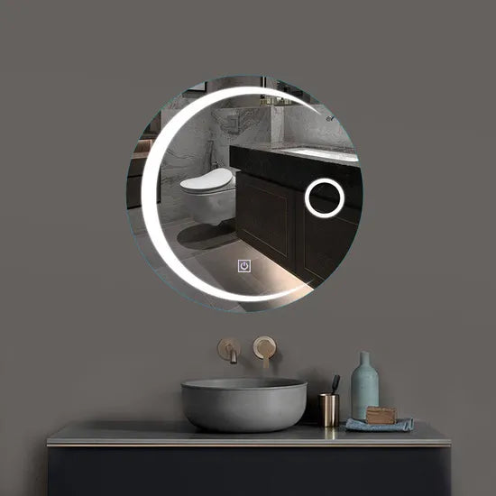 Premium LED Round Smart Bathroom Mirror | Touch Sensor | 3 Light Colors | Custom Size Available