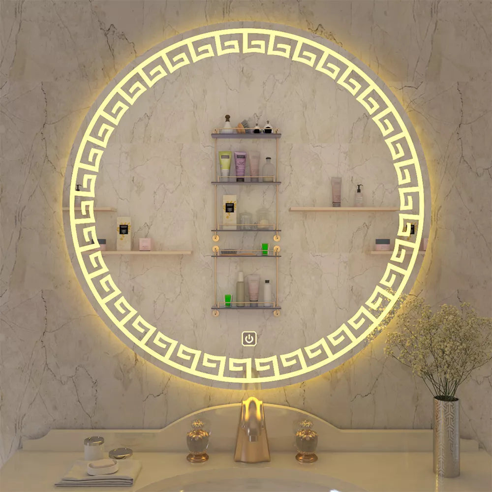Stylish Round LED Mirror 2.5 x 2.5 Ft | Premium Wall Mounted Vanity Mirror | Custom Sizes Available