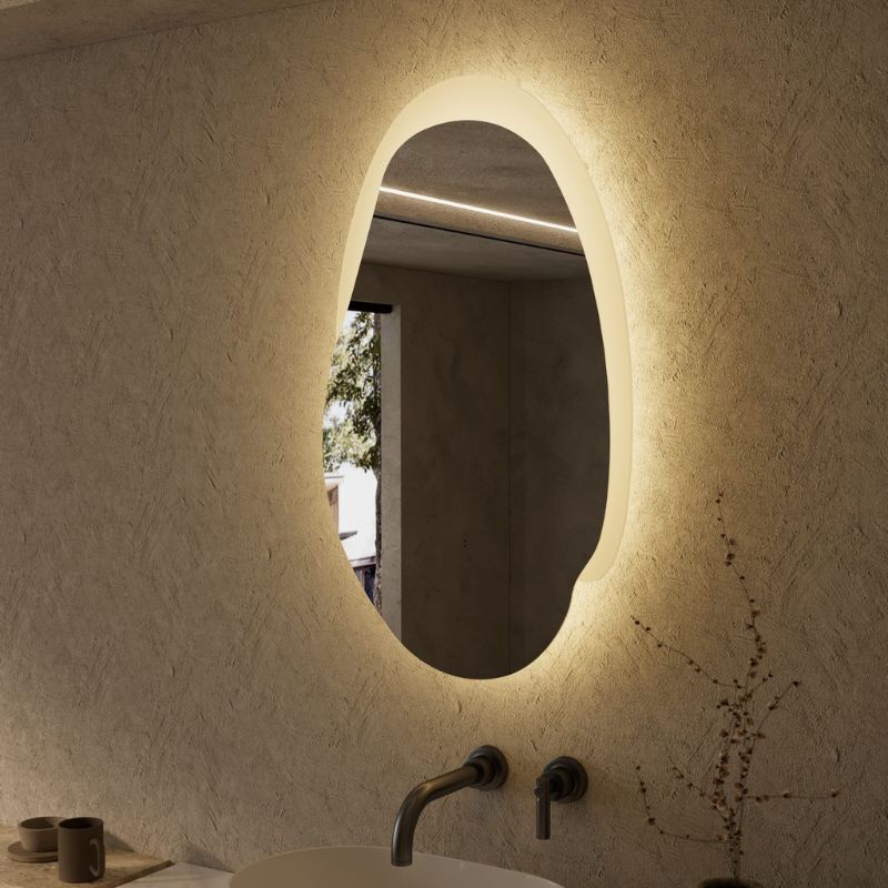 stylish Modern Irregular LED Bathroom Mirror | 2.5 x 3 Ft | Custom Size & Design Available |