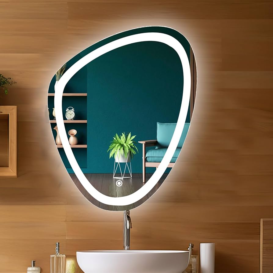 stylish Modern Irregular LED Bathroom Mirror | 2.5 x 3 Ft | Custom Size & Design Available |