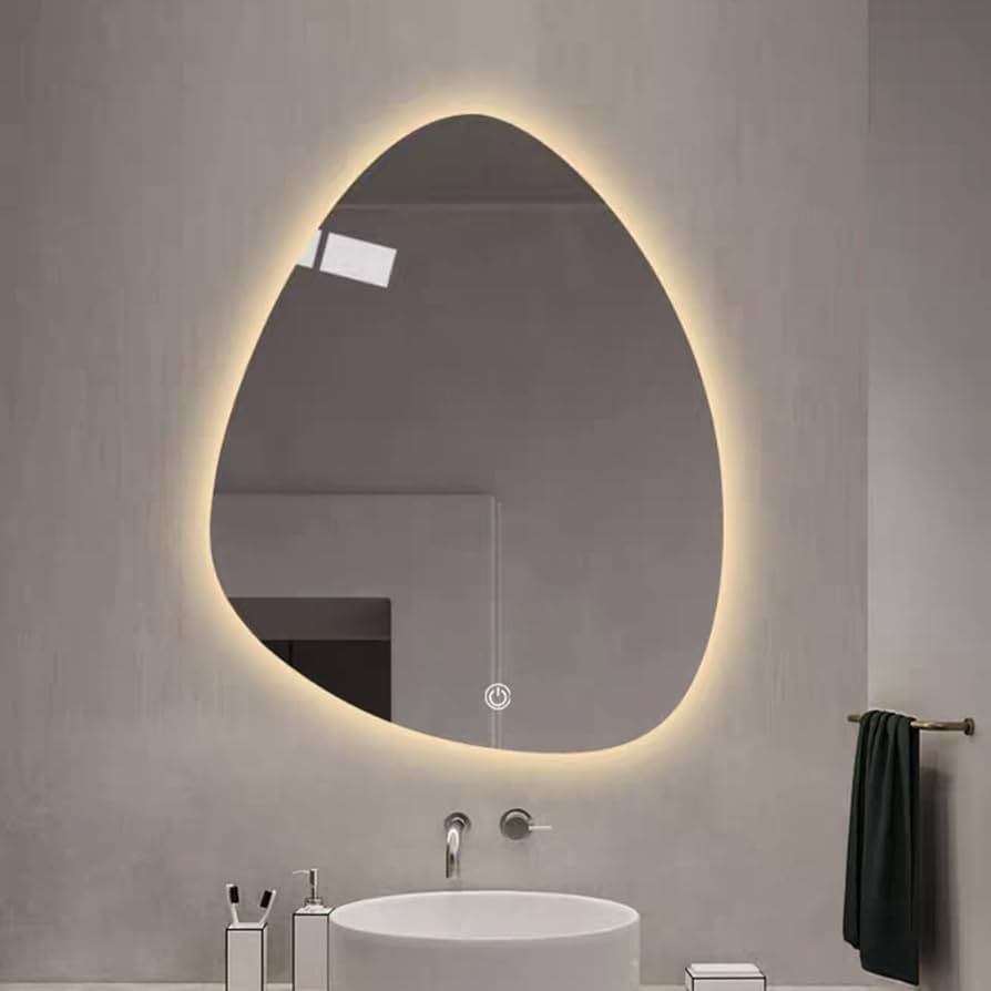 Designer Organic LED Vanity Mirror | Warm Backlit Glow | Custom Size Available