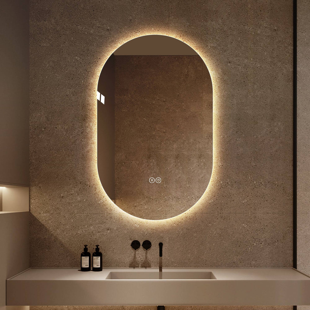 Luxury LED Oval Bathroom Mirror with Three Design(2 * 4)
