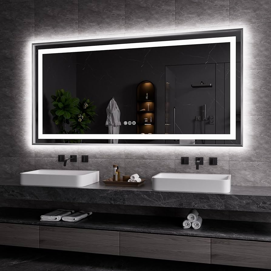 Modern LED Bathroom Mirror 3.5 x 2.5 ft | Touch Sensor & Anti-Fog | Custom Sizes Available