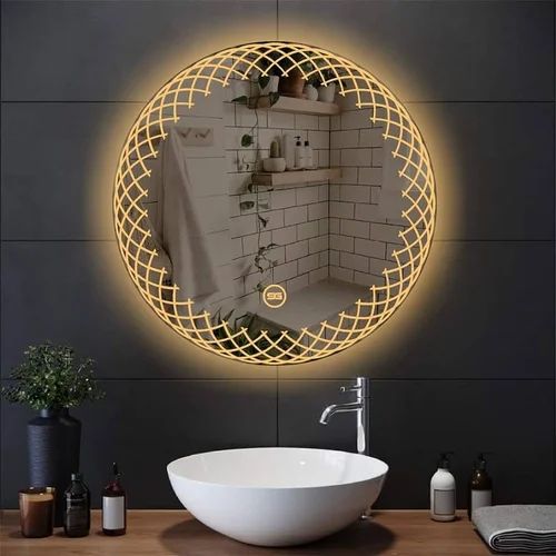 Stylish Round LED Mirror 2.5 x 2.5 Ft | Premium Wall Mounted Vanity Mirror | Custom Sizes Available
