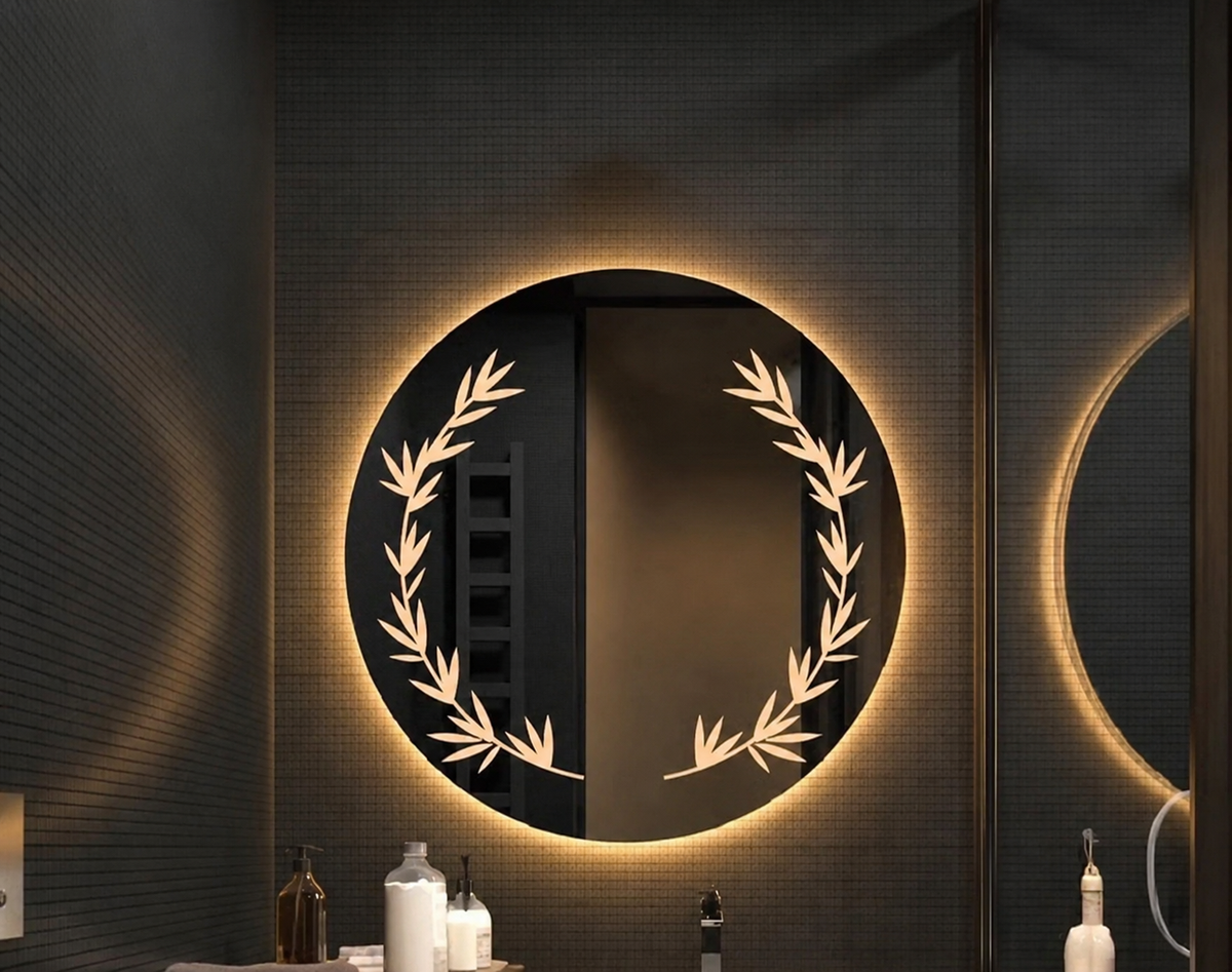 Premium LED Round Smart Bathroom Mirror | Touch Sensor | 3 Light Colors | Custom Size Available