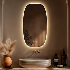 Luxury LED Oval Bathroom Mirror with Three Design(2 * 4)