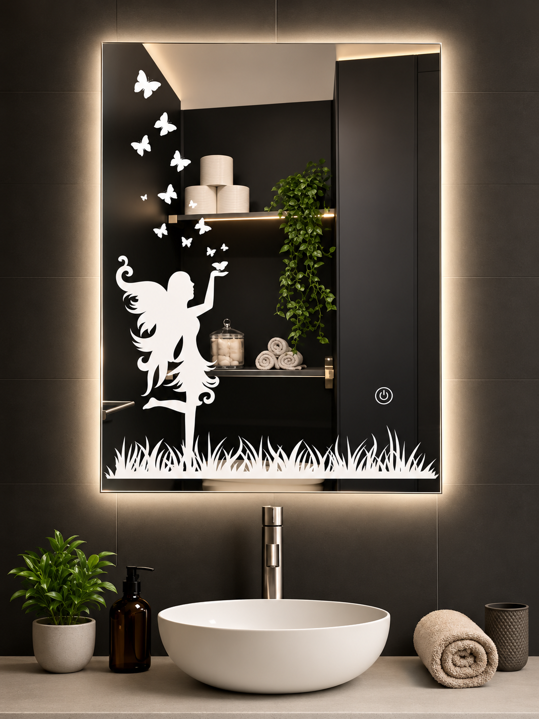 Rectangular LED Decorative Wall Mirror | Sensor Touch | 3-Color Lighting | 3-Year Warranty