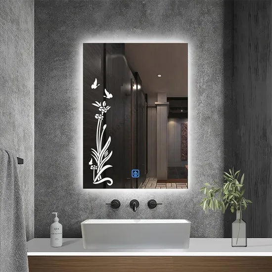 2x3 Ft Premium LED Bathroom Vanity Mirror – Decorative Frame | Touch Sensor | Anti-Fog | 1 Year Warranty