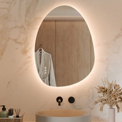 Designer Organic LED Vanity Mirror | Warm Backlit Glow | Custom Size Available
