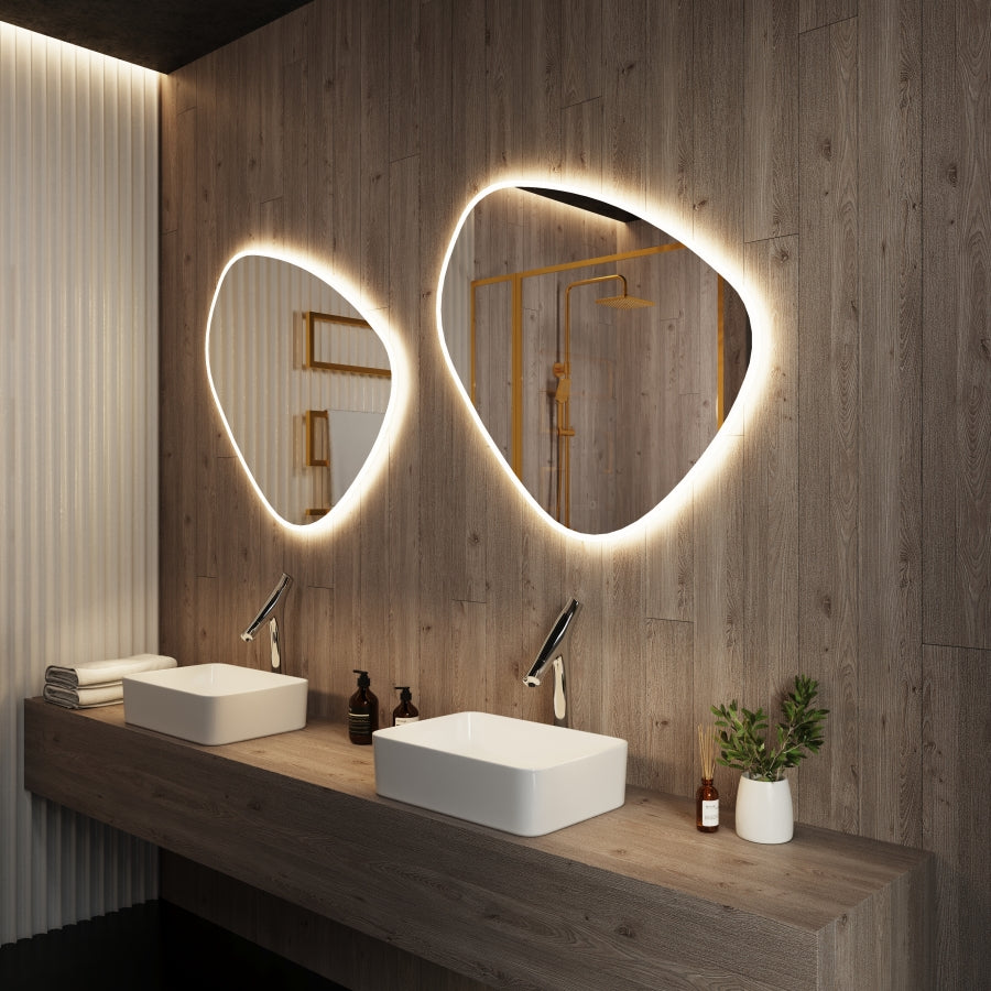 stylish Modern Irregular LED Bathroom Mirror | 2.5 x 3 Ft | Custom Size & Design Available |