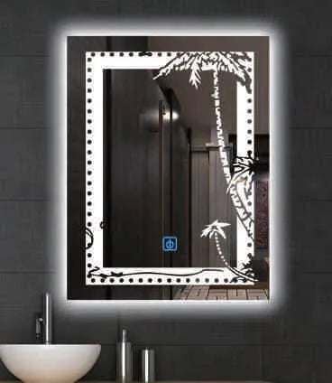 Rectangular LED Decorative Wall Mirror | Sensor Touch | 3-Color Lighting | 3-Year Warranty