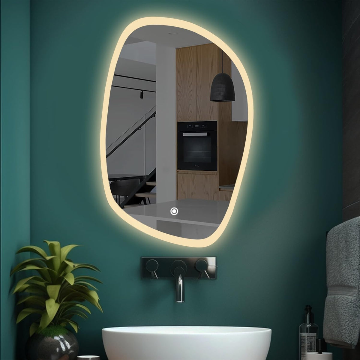 stylish Modern Irregular LED Bathroom Mirror | 2.5 x 3 Ft | Custom Size & Design Available |