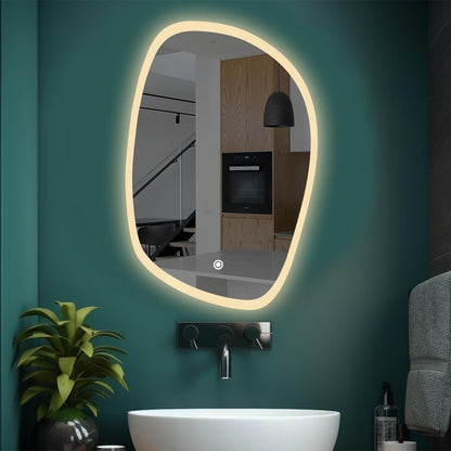 stylish Modern Irregular LED Bathroom Mirror | 2.5 x 3 Ft | Custom Size & Design Available | WhatsApp: 0326-4593435