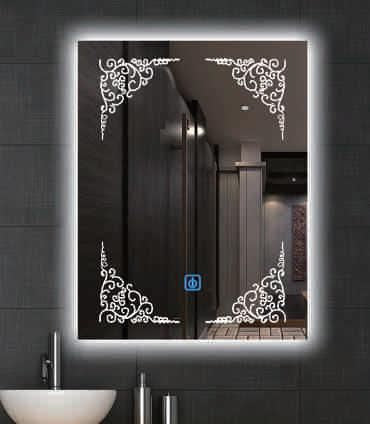 2x3 Ft Premium LED Bathroom Vanity Mirror – Decorative Frame | Touch Sensor | Anti-Fog | 1 Year Warranty