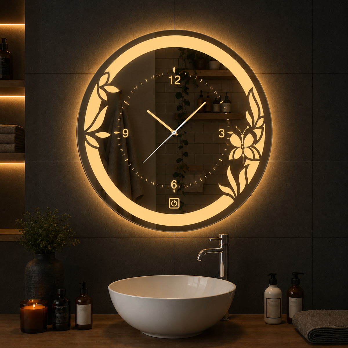 Round Shape LED Wall Clock | Custom Size & Design Available