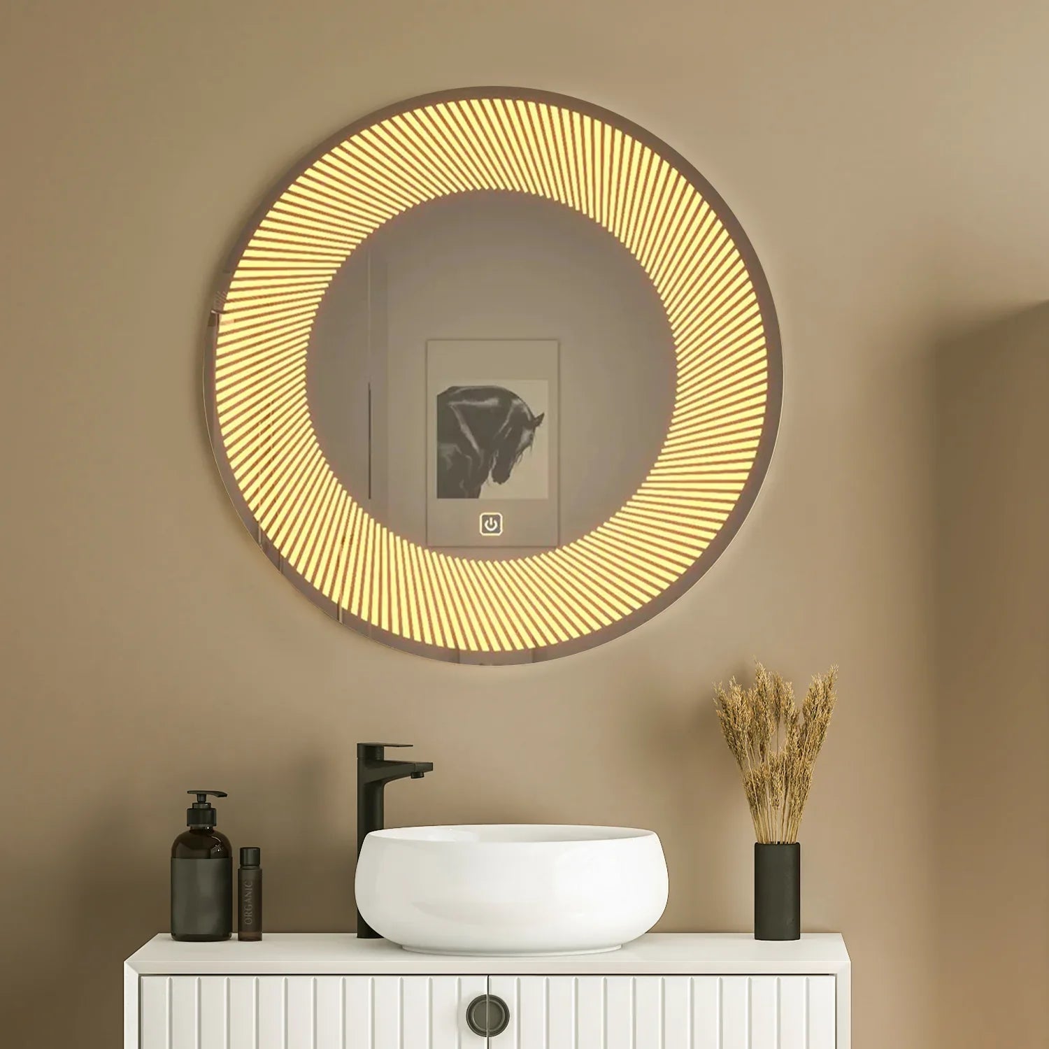 Stylish Round LED Mirror 2.5 x 2.5 Ft | Premium Wall Mounted Vanity Mirror | Custom Sizes Available