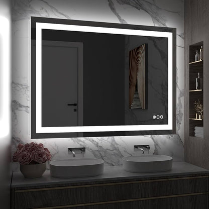 Modern LED Bathroom Mirror 3.5 x 2.5 ft | Touch Sensor & Anti-Fog | Custom Sizes Available