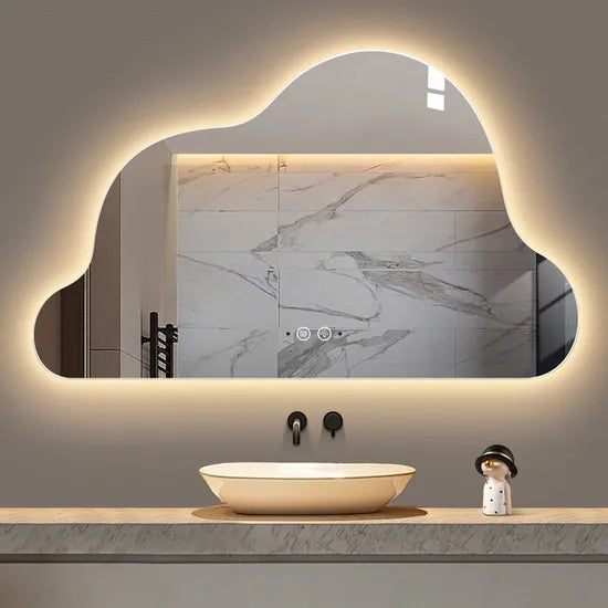 Designer Organic LED Vanity Mirror | Warm Backlit Glow | Custom Size Available