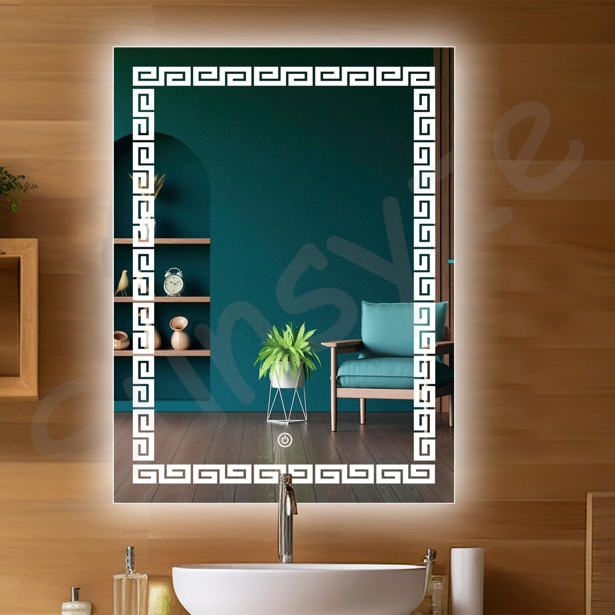 Premium Rectanguler LED Bathroom Mirror with Anti-Fog & Touch Sensor  Multiple Sizes Available)
